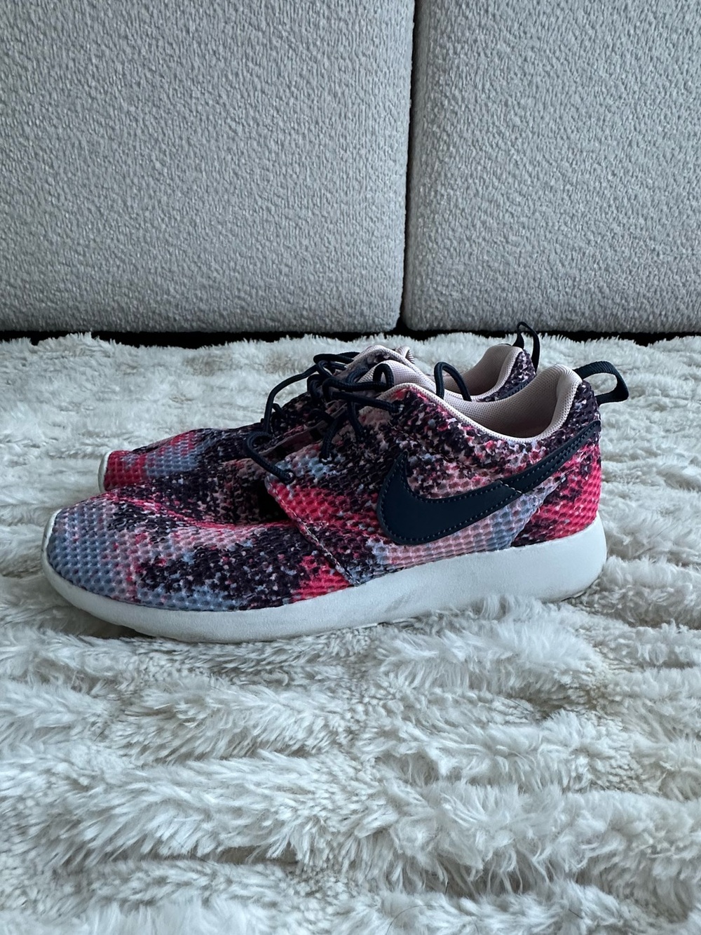 Cotton candy colored textured Nikes